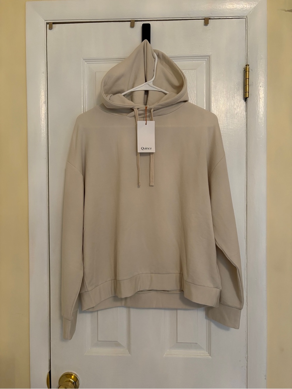 Quince Women's Soft Light Beige Cozy Neutral Hoodie